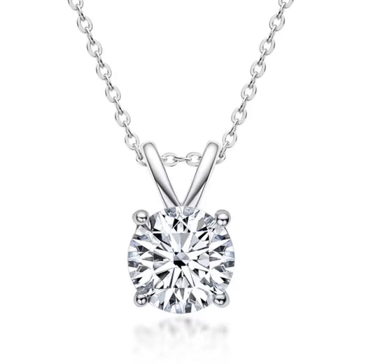 Luxury Moissanite Necklace – 925 Silver, 18K Gold Plated, Sparkles Like a Diamond