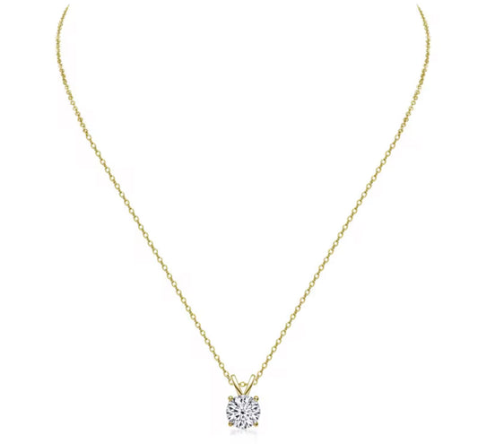 Luxury Moissanite Necklace – 925 Gold, 18K Gold Plated, Sparkles Like a Diamond